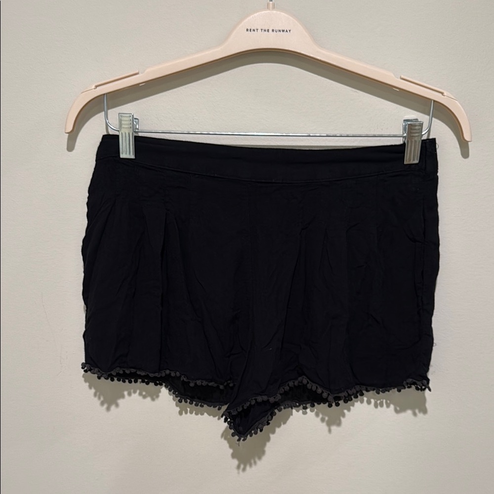 Black Pom-Pom Shorts